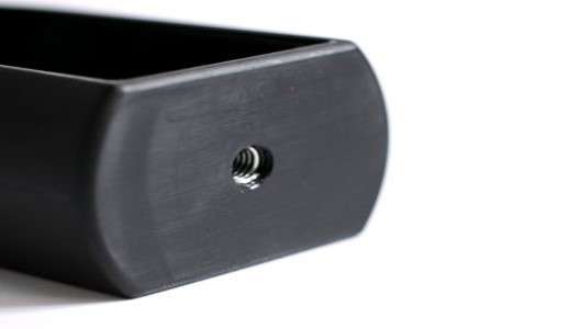 Delrin part with bead blasting finish