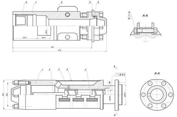 the input section of the submersible centrifugal pump machining technical drawings