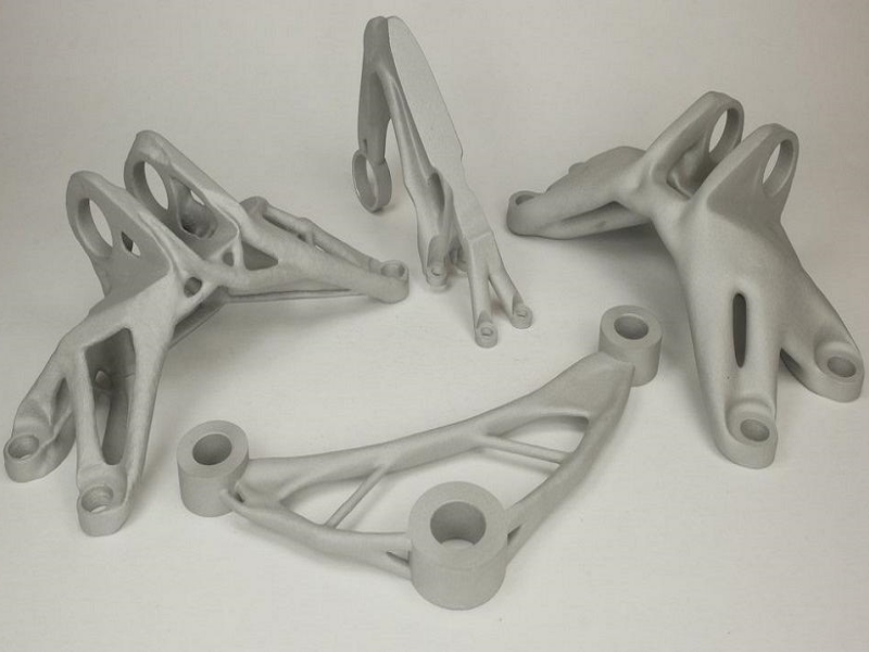 3 different bead-blasted parts