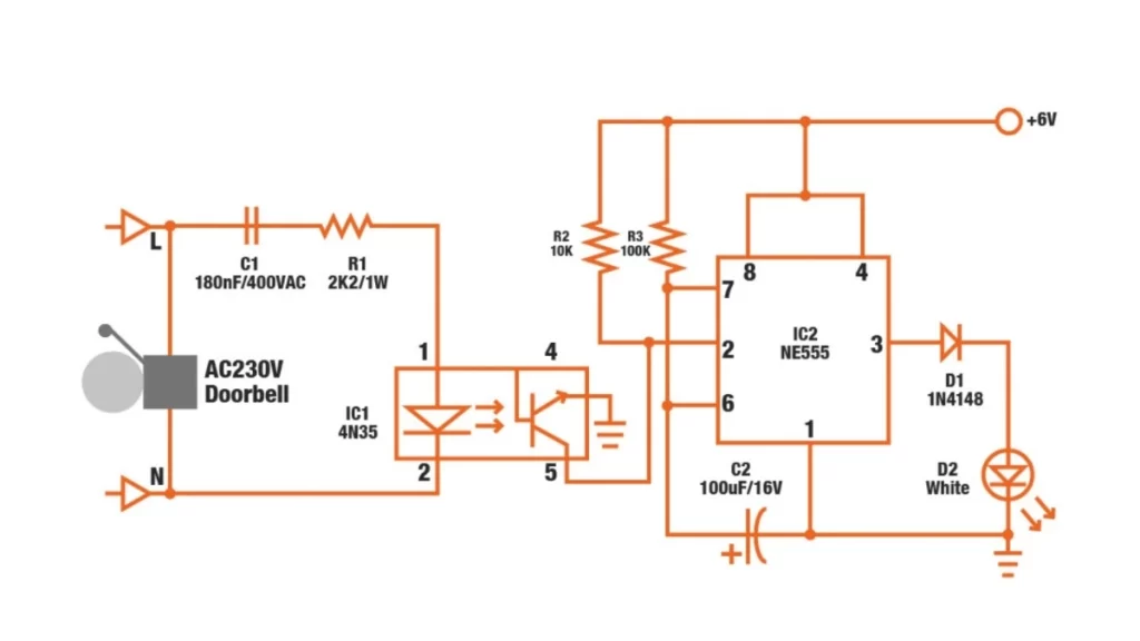 Detailed electrical wiring diagram with circuit notations and pointing labels.