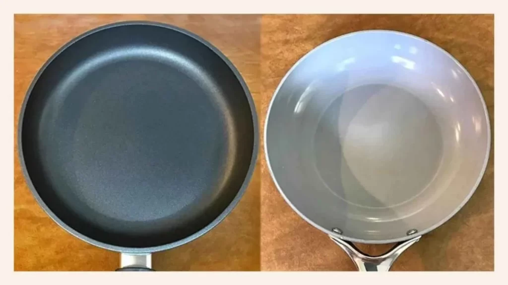 An image showing a set of anodized pans with a smooth, metallic finish.