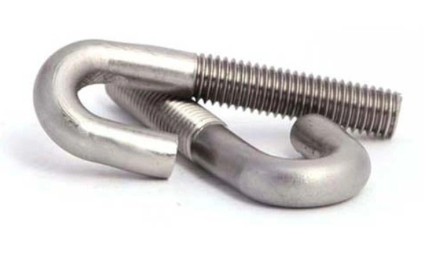 Two J bolts with one placed on top of the other