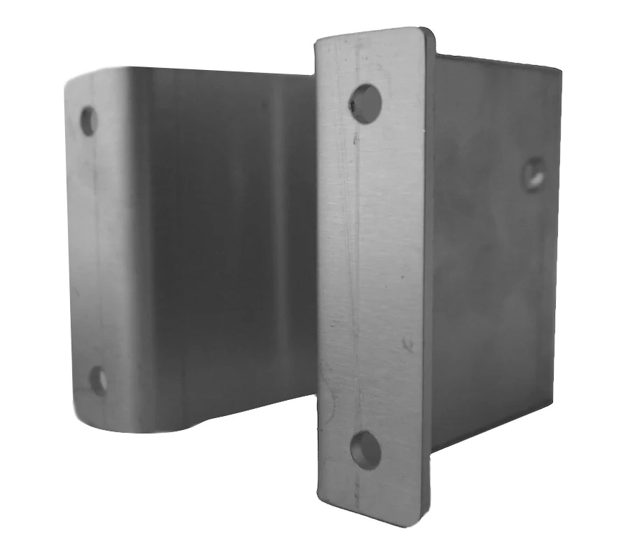 An image of offset mounting metal backet with two holes on each side