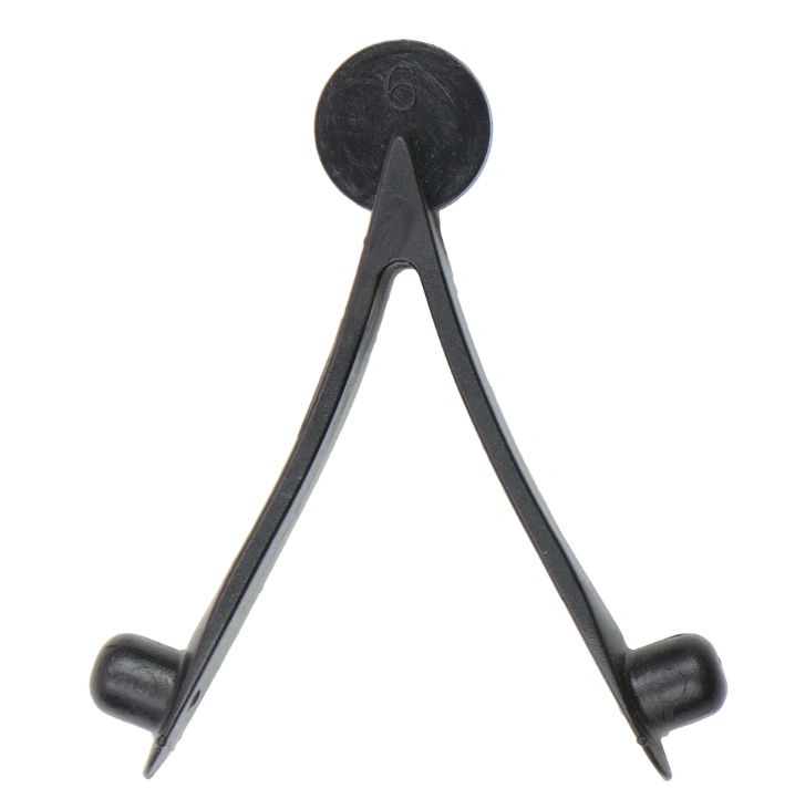 A black, lightweight pin with a slotted, slightly flexible body and a smooth matte finish