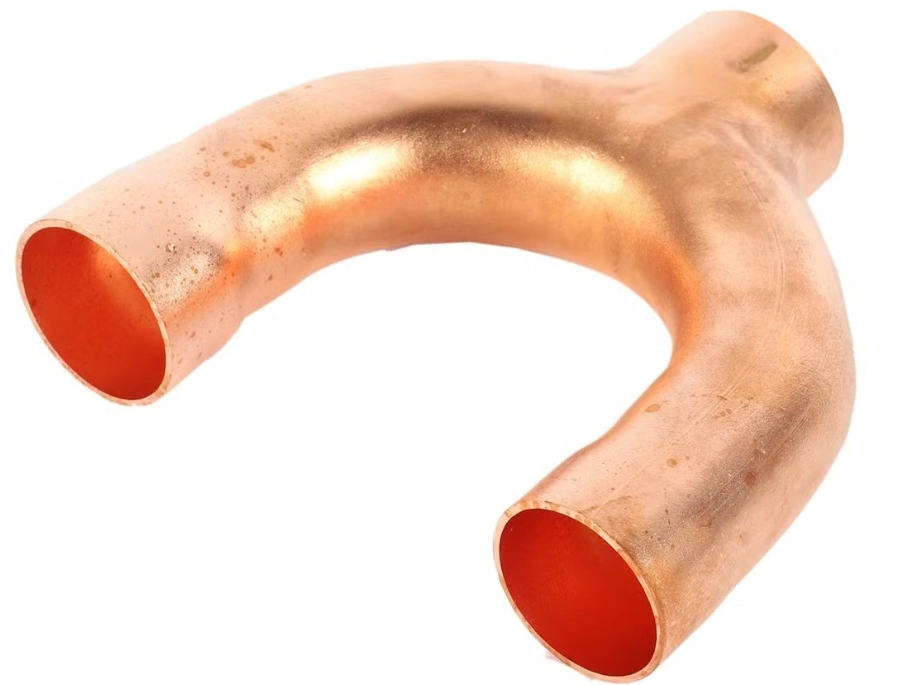 A closeup image of a Y-type fitting for the refrigerator