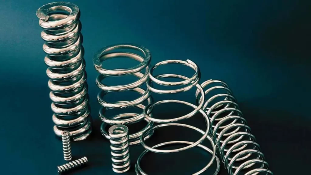 Various springs illustrating different stiffness properties.