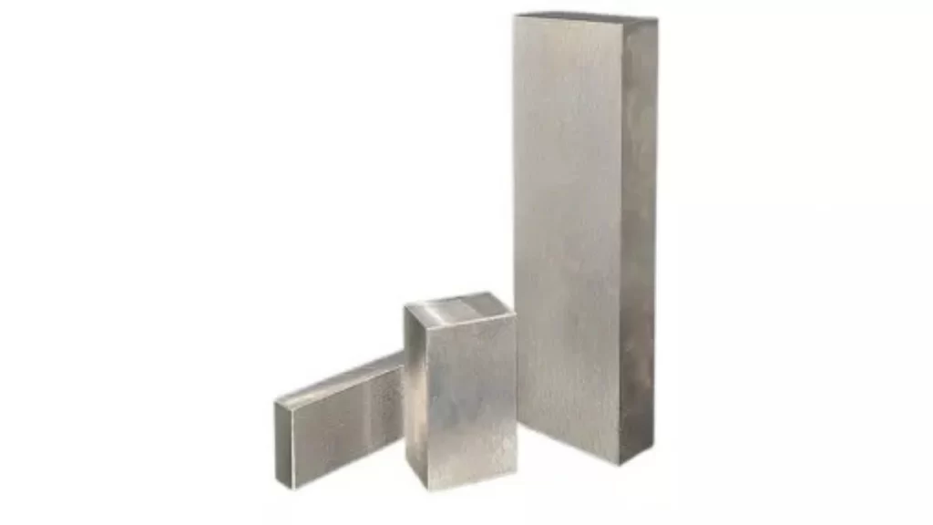 A set of stainless steel parts precisely cut using Wire cutting