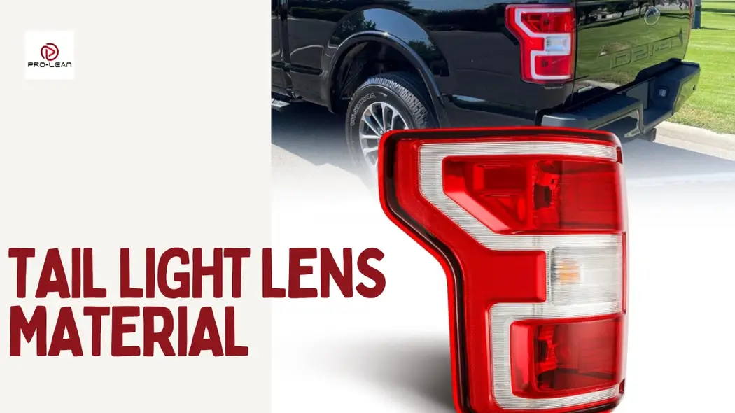 Red and clear plastic tail light assembly showing lens material used in modern automotive lighting systems