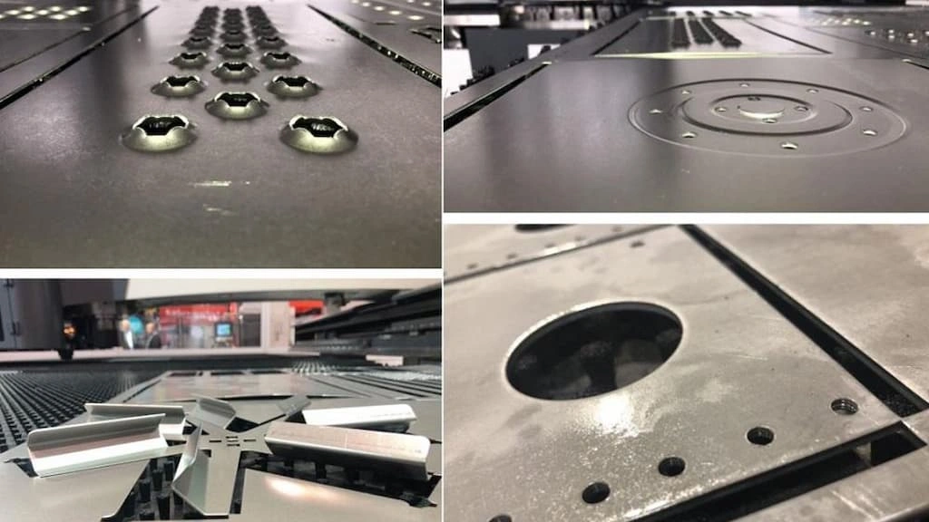 An image showing a few application examples of turret punching