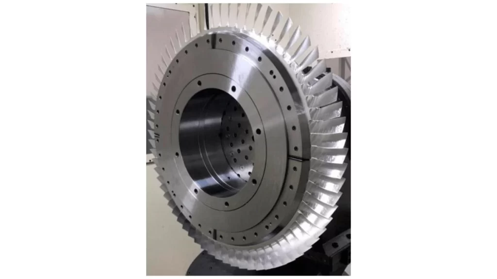 An image of a jet component. It is precisely shaped through wire erosion, featuring intricate details, sharp edges, and high structural integrity